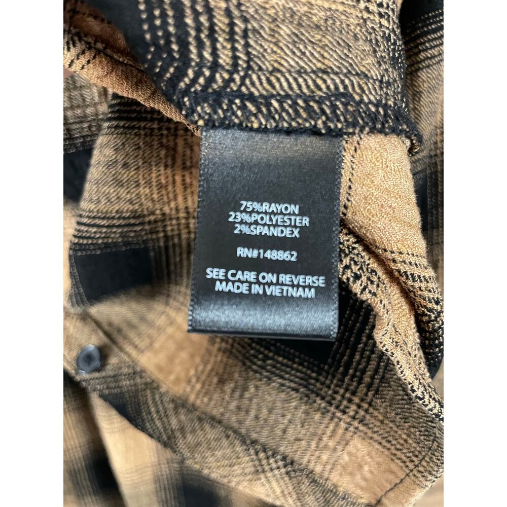 Torrid Brown Black Plaid Babydoll Long Sleeve Tunic Shirt Top NWT Size 2 2X - Picture 4 of 9